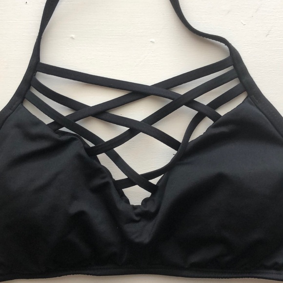 Target Mossimo Black Halter Bikini Top size S - Picture 2 of 4